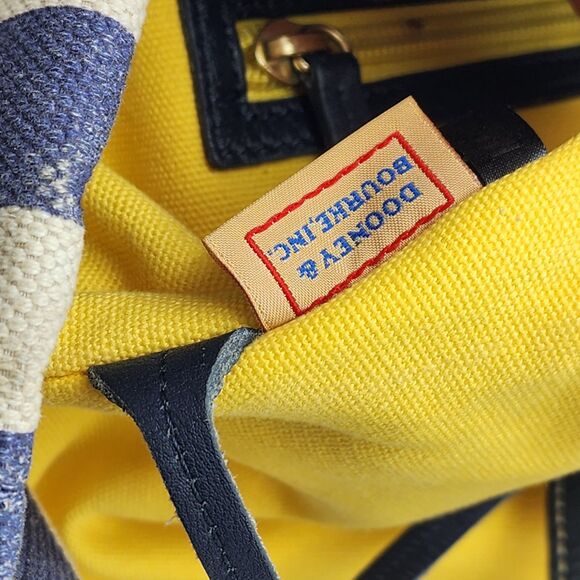 Dooney & Bourke Vintage Striped Canvas Tote Bag HTF - Picture 7 of 15
